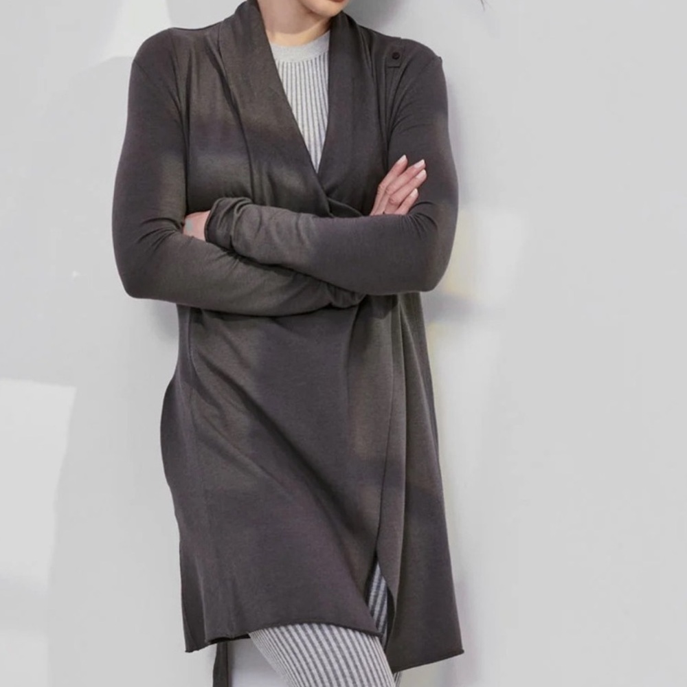 Lunya The Short Robe Grey XS/S New With Tags